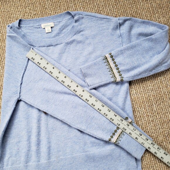 Sundance Catalog Wise Owl Sweater Wool Blend Blue - Picture 8 of 10